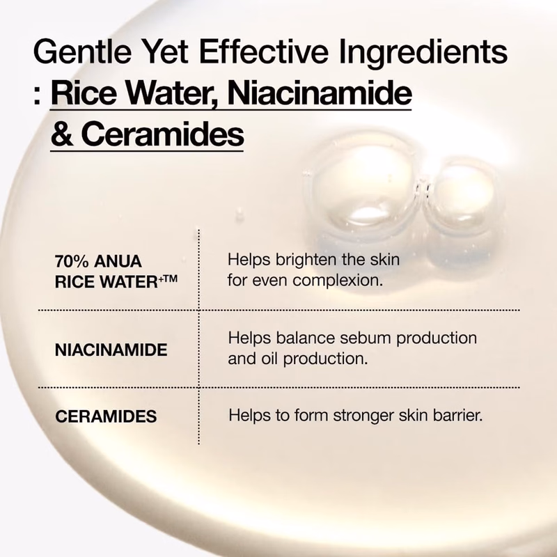 Anua - Rice 70 Glow Milky Toner - with Niacinamide & Ceramide
