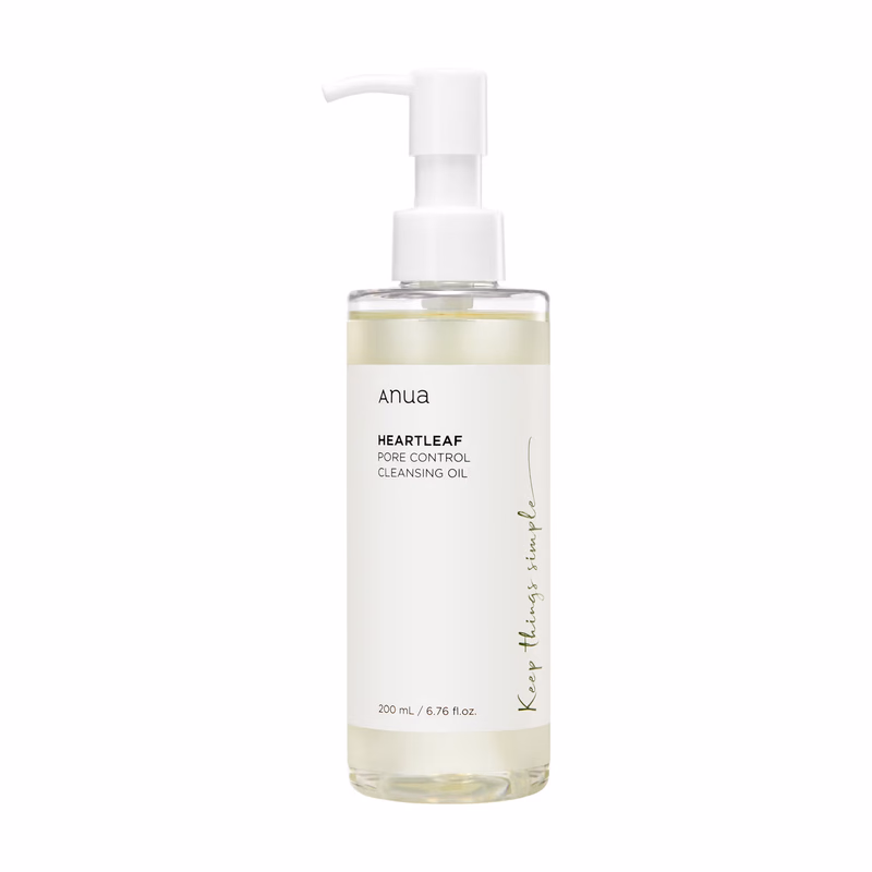 Anua - Heartleaf - Pore Control Cleansing Oil - Removes Makeup, Excess Sebum, Blackheads & Clogged Pores.