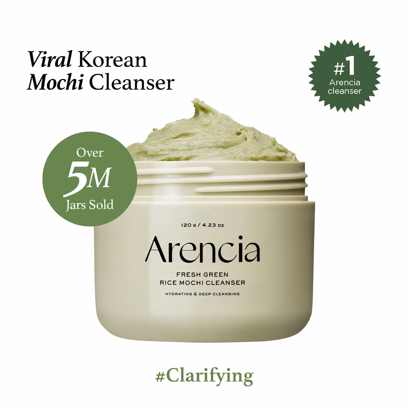 Arencia - Fresh Green Rice - Mochi Cleanser - Korean Cleanser, Mask & Makeup Remover, Reduces Blackheads