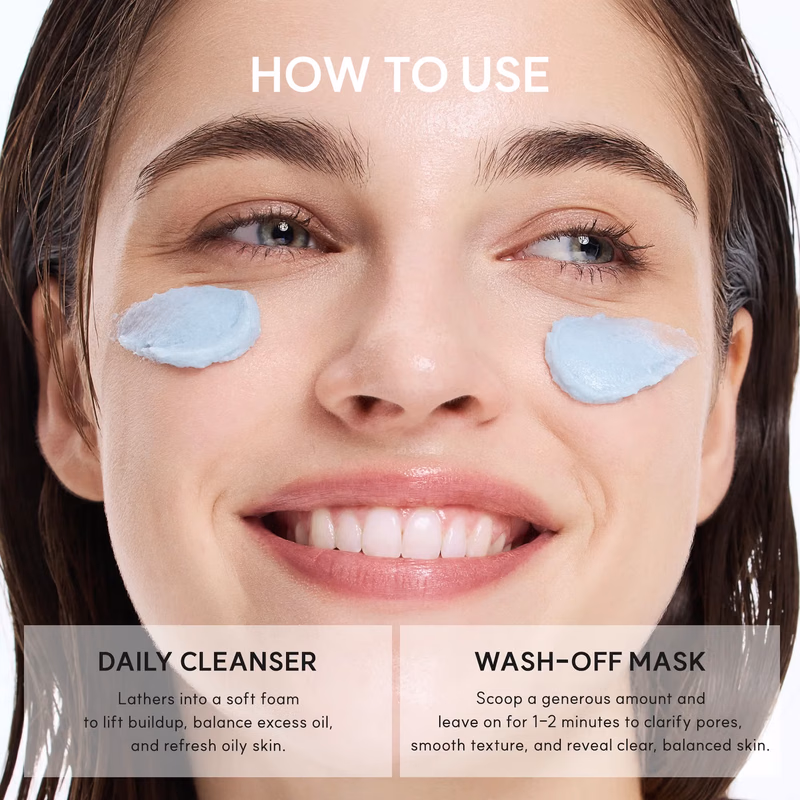 Arencia - Fresh Blue Hyssop - Rice Mochi Cleanser - Gentle Exfoliating Pore Care Korean Double Cleanser