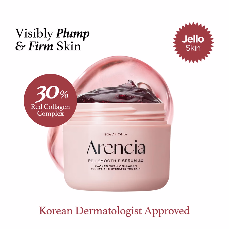 Arencia - Red Smoothie Serum 30 - Anti-Aging Korean Serum with Vegan Collagen, Niacinamide & Peptides