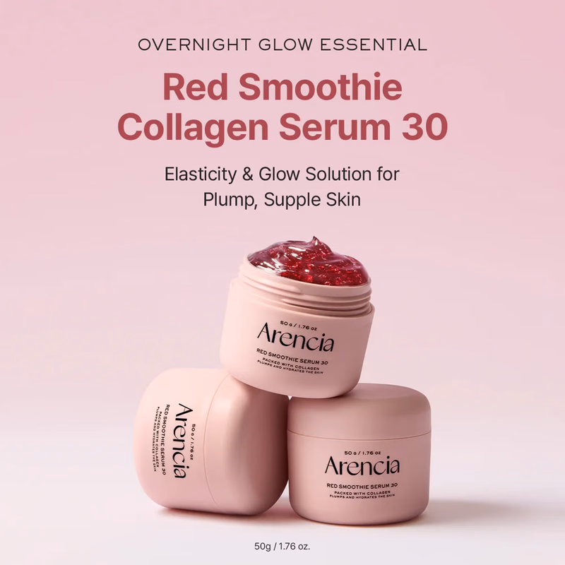 Arencia - Red Smoothie Serum 30 - Anti-Aging Korean Serum with Vegan Collagen, Niacinamide & Peptides