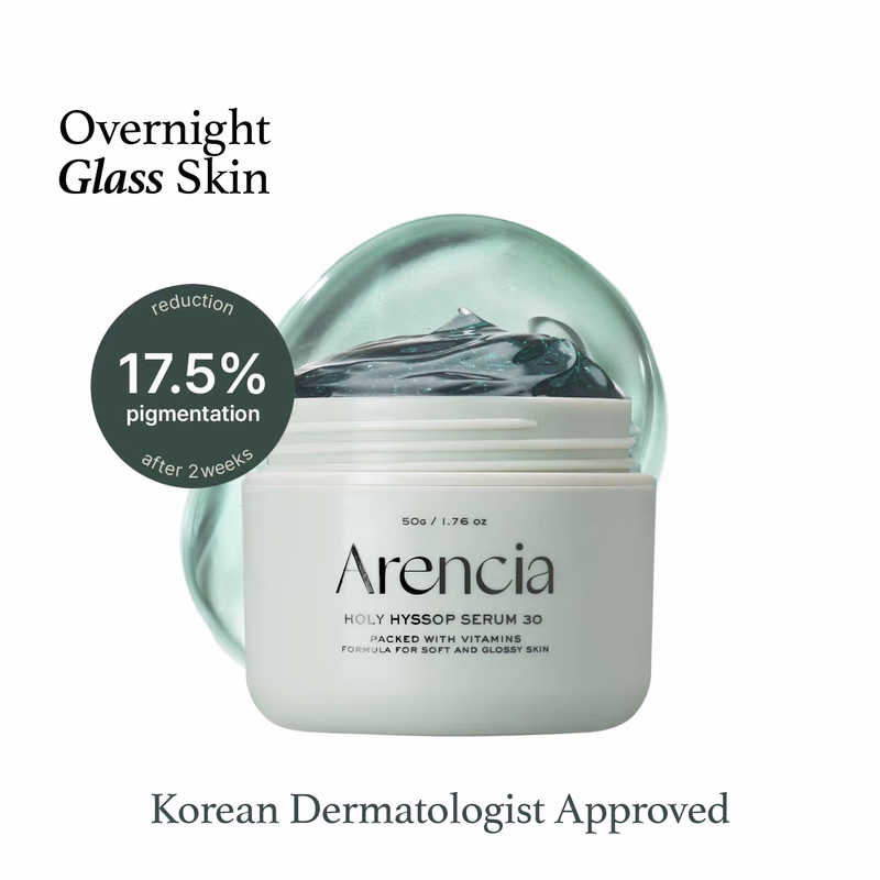 Arencia - Holy Hyssop Serum 30 - Brightening Serum for Korean Glass Skin, Reduces Hyperpigmentation
