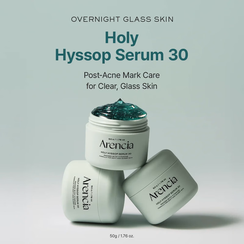 Arencia - Holy Hyssop Serum 30 - Brightening Serum for Korean Glass Skin, Reduces Hyperpigmentation