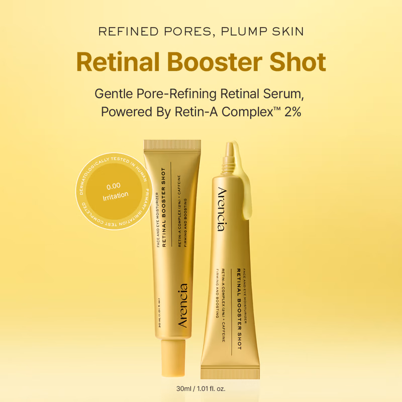 Arencia - Retinal Booster Shot Serum - with 2% Retinal & Caffeine For Pore Tightening & Firming