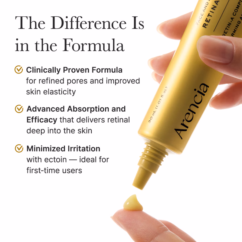Arencia - Retinal Booster Shot Serum - with 2% Retinal & Caffeine For Pore Tightening & Firming