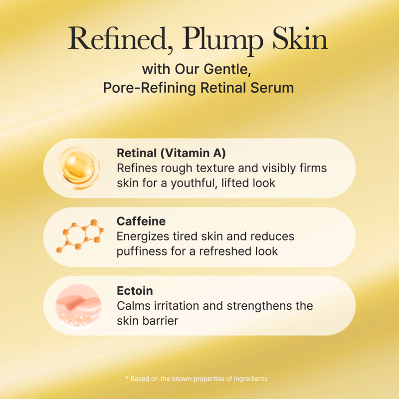 Arencia - Retinal Booster Shot Serum - with 2% Retinal & Caffeine For Pore Tightening & Firming