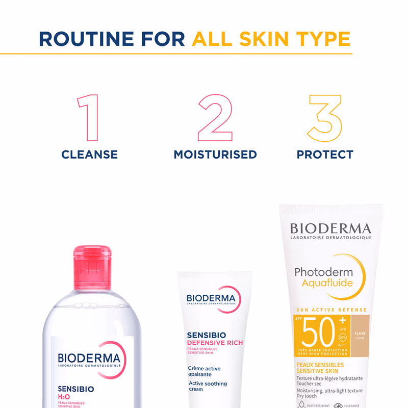 Bioderma  - Photoderm Aquafluide Claire - SPF 50+ PA+++ Tinted Sunscreen for All Skin Types|In Vivo Tested