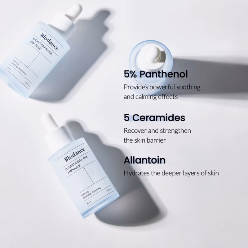 Biodance - Hydro Cera-nol Ampoule, - Moisturizing Korean Face Serum - with Hyaluronic Acid & Ceramides