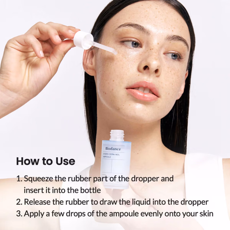 Biodance - Hydro Cera-nol Ampoule, - Moisturizing Korean Face Serum - with Hyaluronic Acid & Ceramides