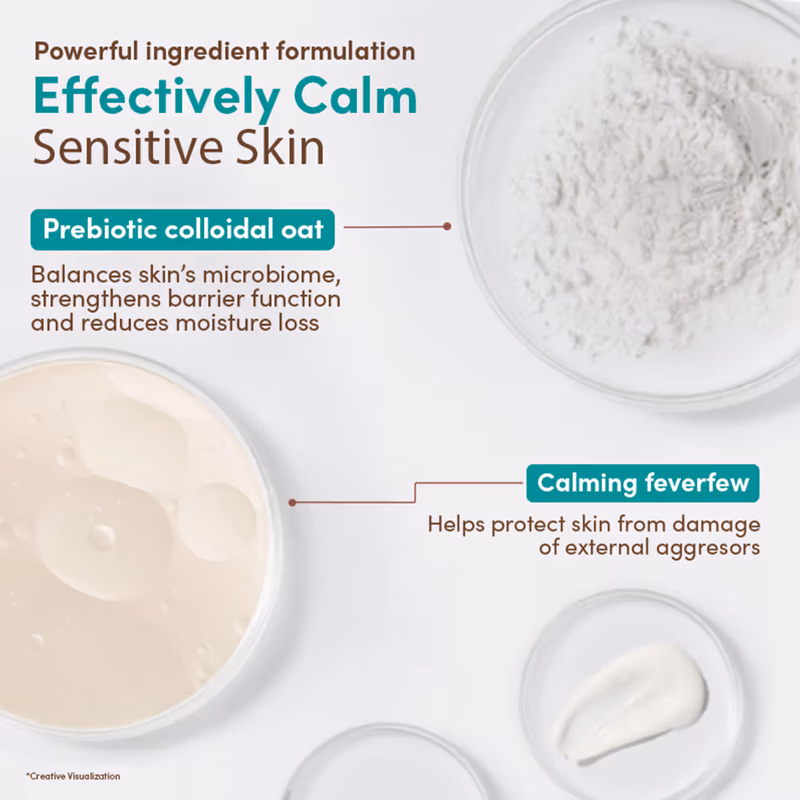 Aveeno - Calm + Restore Non Foaming Moisturising Oat Face Wash - Dry Sensitive Skin Dermat Recommended