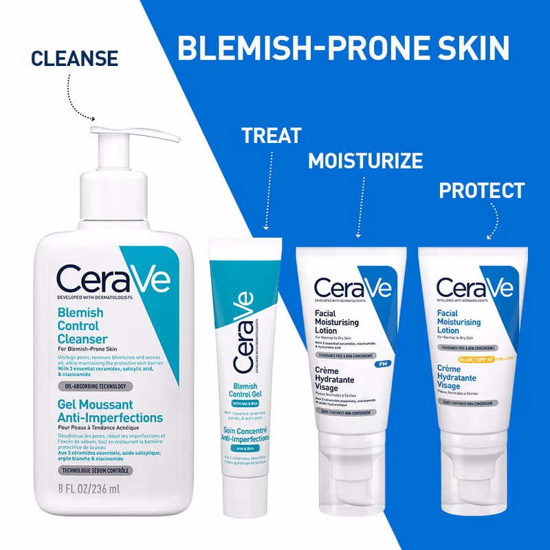 CeraVe - Blemish Control Gel - with 2% Salicylic Acid, AHA & Niacinamide for Acne Spot Treatment
