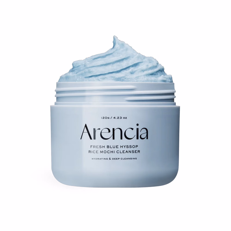 Arencia - Fresh Blue Hyssop - Rice Mochi Cleanser - Gentle Exfoliating Pore Care Korean Double Cleanser