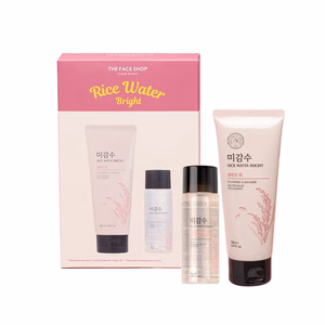 The Face Shop - Rice Water Bright Double Cleansing Kit - With Face Wash & Cleansing Oil 