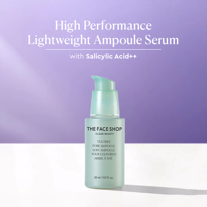 The Face Shop - Salicylic Acid - Tea Tree-Pore Ampoule Serum - with AHA & PHA - Reduces Pores