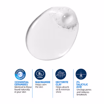 CeraVe - Blemish Control Cleanser - with 2% Salicylic Acid & Niacinamide for Acne-prone skin