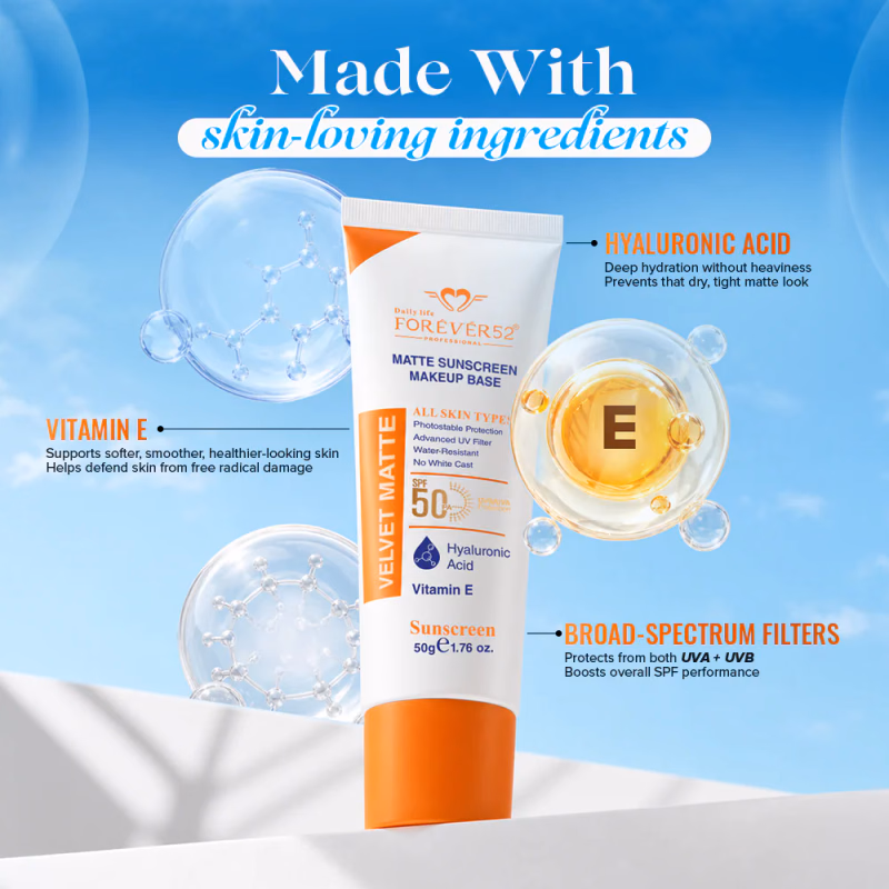 Daily Life Forever52 - Velvet Matte - Sunscreen SPF 50-With Vitamin C & Hyaluronic Acid