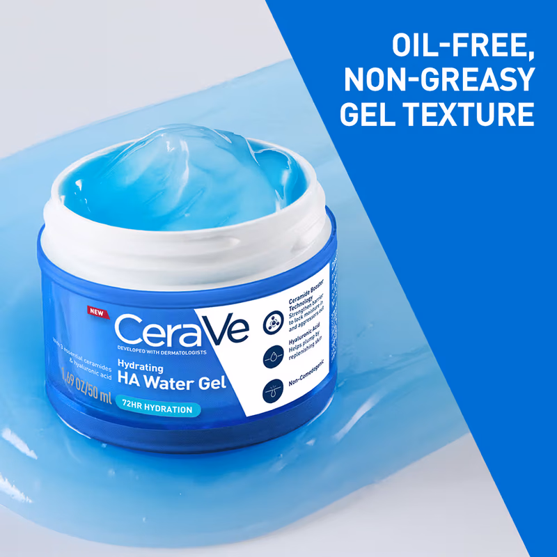 CeraVe - HA Water Gel Oil -Free Face Moisturizer with Hyaluronic Acid & Ceramides for Plumpy Hydration