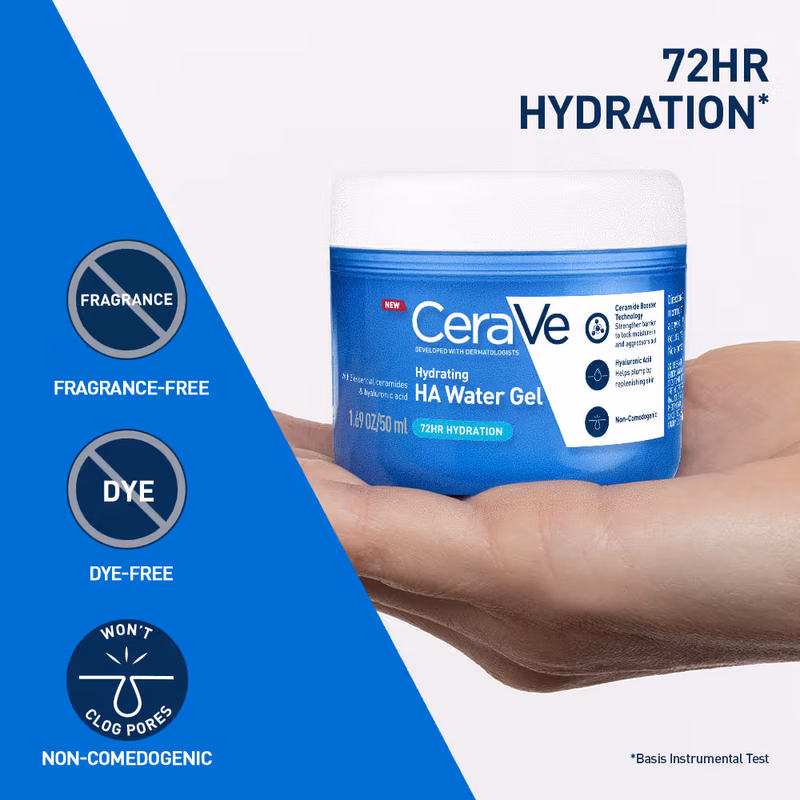 CeraVe - HA Water Gel Oil -Free Face Moisturizer with Hyaluronic Acid & Ceramides for Plumpy Hydration