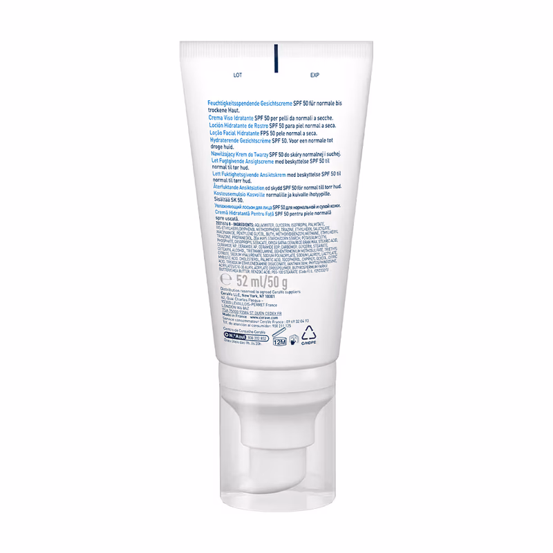 CeraVe - AM Facial Moisturizier - With Sunscreen SPF 50 UVB + UVA, Dermatologist Recommended Day Cream