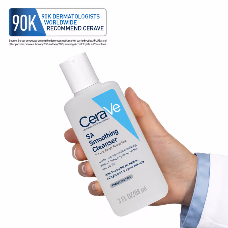 CeraVe - SA Smoothing Cleanser - For Dry, Rough & Bumpy Skin, Face wash- with Salicylic Acid & Ceramides