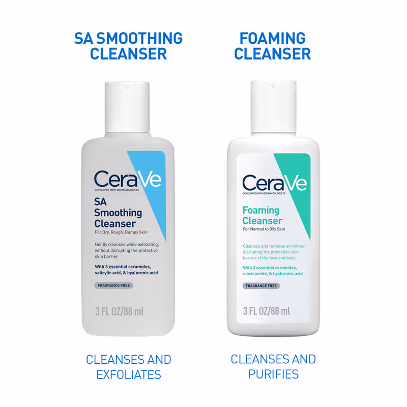 CeraVe - SA Smoothing Cleanser - For Dry, Rough & Bumpy Skin, Face wash- with Salicylic Acid & Ceramides