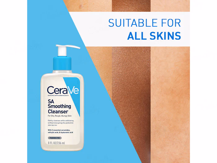 CeraVe - SA Smoothing Cleanser - For Dry, Rough & Bumpy Skin, Face wash- with Salicylic Acid & Ceramides