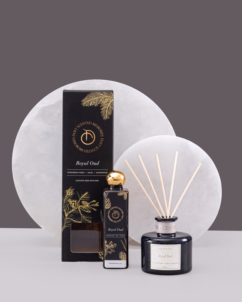 Doft - Royal Oud - Scented Reed Diffuser Set