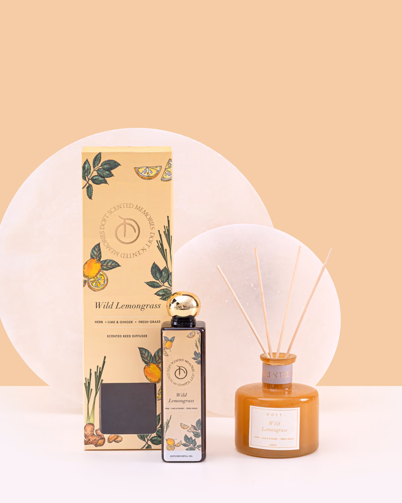 Doft - Wild Lemongrass - Scented Reed Diffuser Set