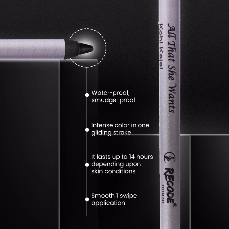 Recode - Black - All That She Wants - Kohl Kajal Pencil