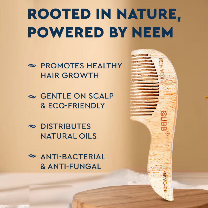 Gubb - Neem - Wood Comb With Small Handle