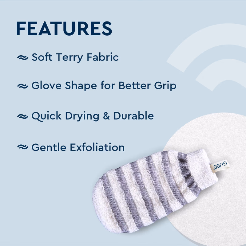 Gubb - Exfoliating Bath Mitt-For Dead Skin Removal, (Dual-Sided)