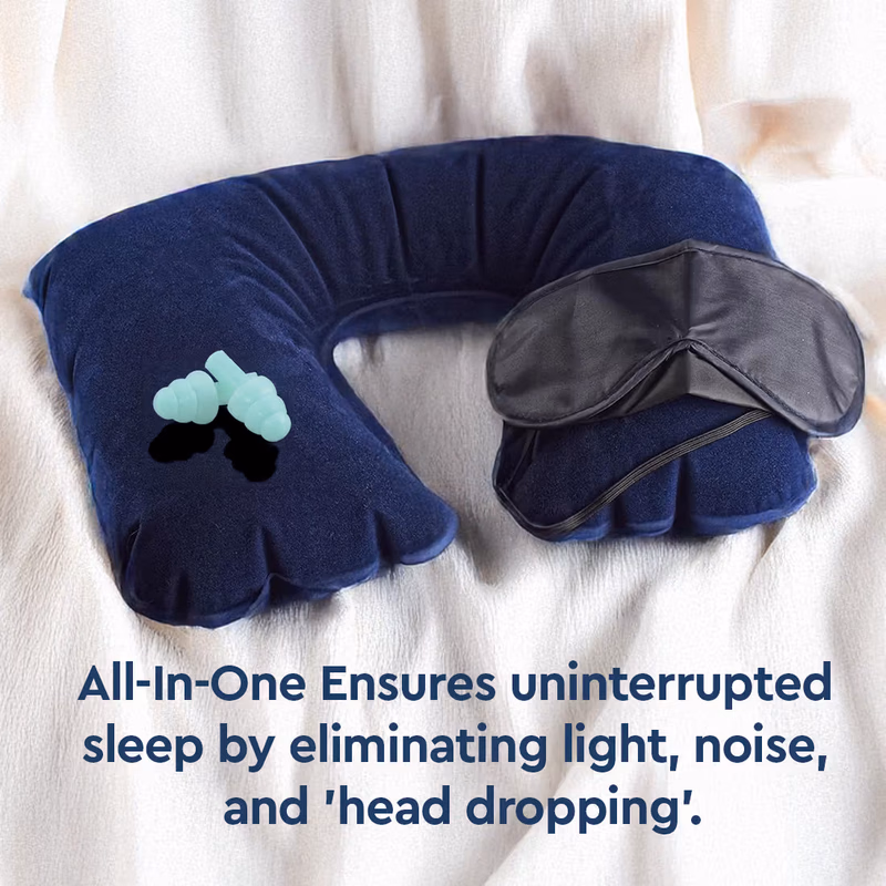 Gubb - Travel Sleeping Kit - Sleeping Pillow for Travelling, Eye Cover Mask for Sleeping