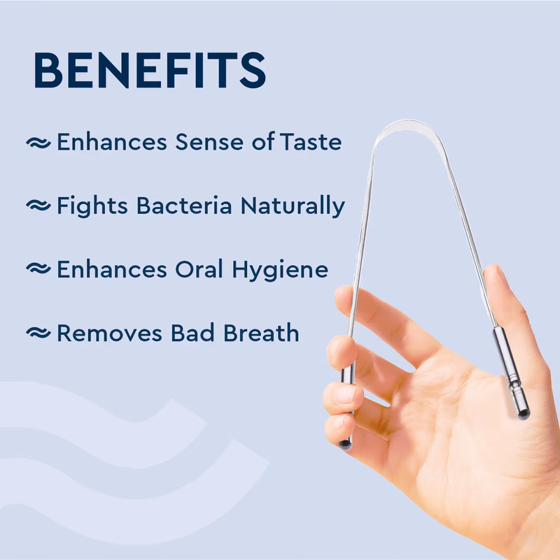 Gubb - Tongue Cleaner Metal - For Kids & Adults - Easy to Use, Ideal for travelling, U-shaped