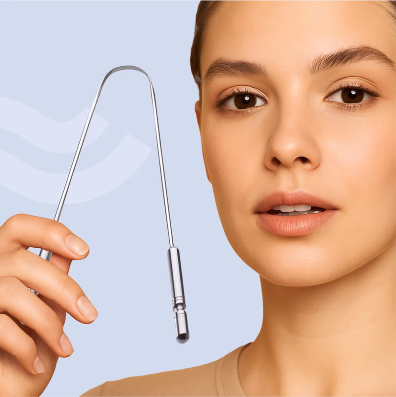 Gubb - Tongue Cleaner Metal - For Kids & Adults - Easy to Use, Ideal for travelling, U-shaped