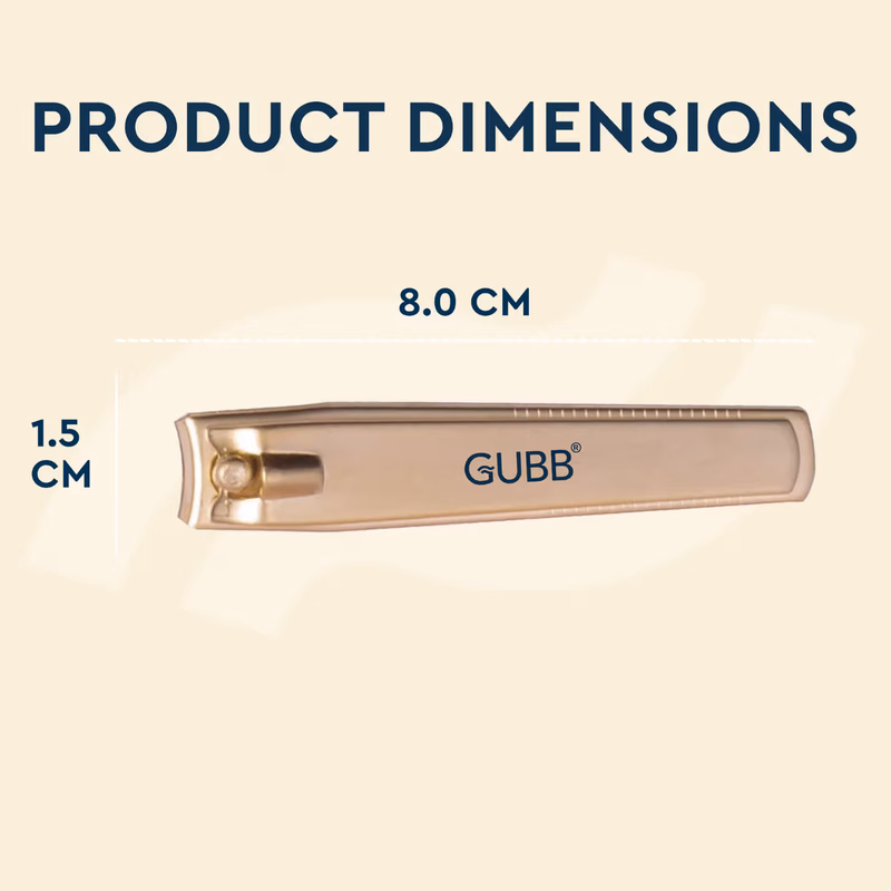 Gubb - Nail Clipper For Men & Women - Fits naturally, Cuts precisely, Easy to hold - Golden
