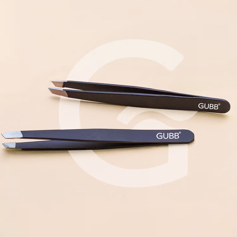 Gubb - Slant Tip Tweezer - For Eyebrows, Upper Lip,-  Facial Hair