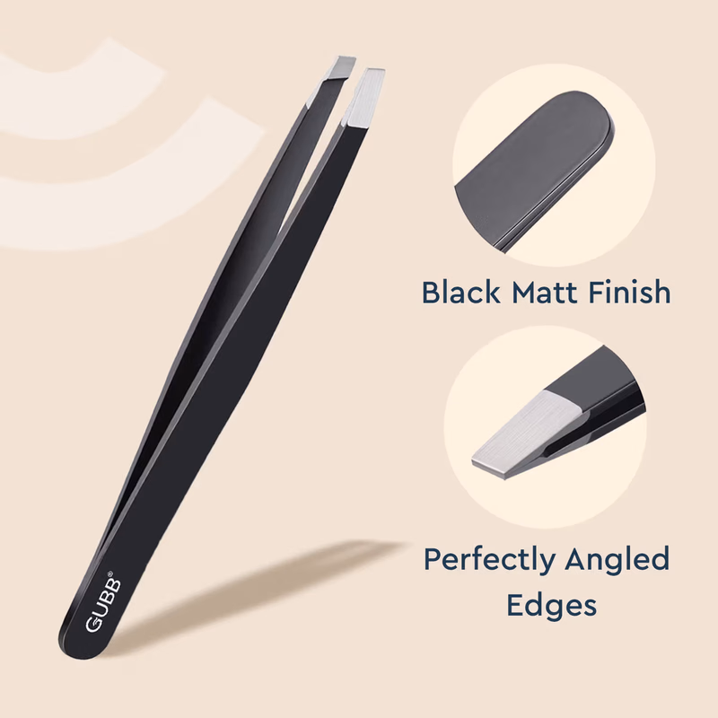Gubb - Slant Tip Tweezer - For Eyebrows, Upper Lip,-  Facial Hair