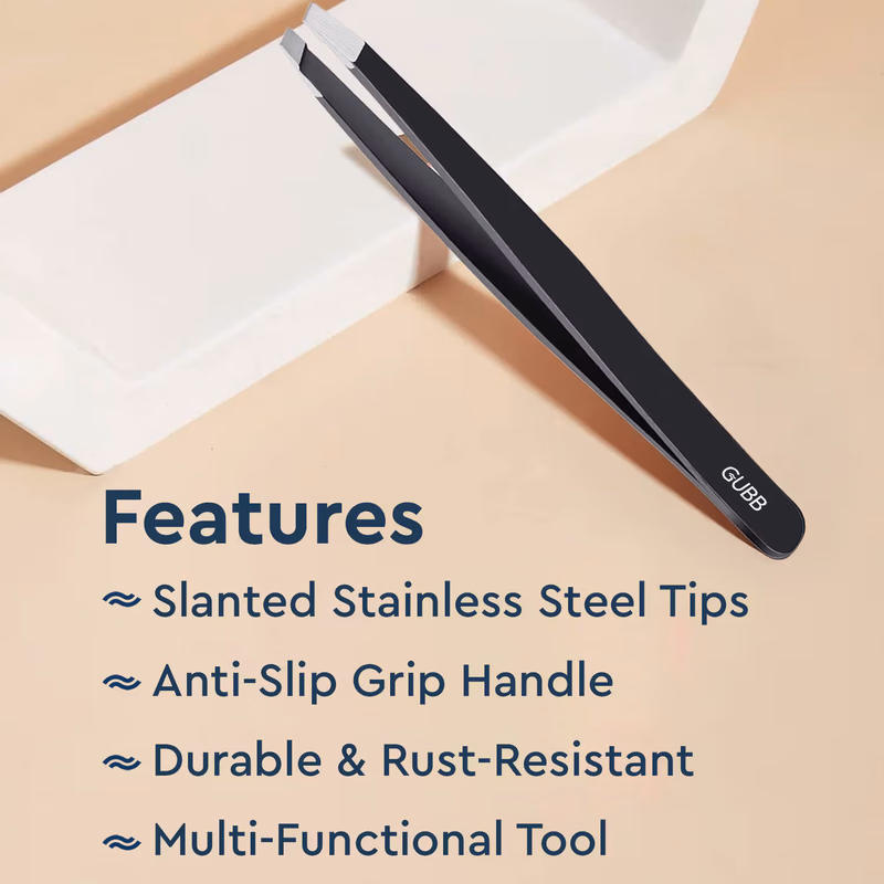 Gubb - Slant Tip Tweezer - For Eyebrows, Upper Lip,-  Facial Hair