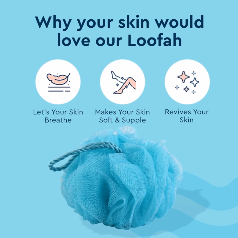 Gubb - Plastic Bath Sponge-Round Loose Loofah-Blue
