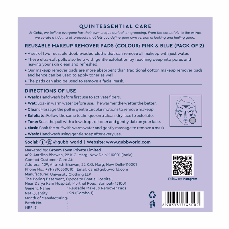 Gubb - Makeup Remover Puff -Pack 0f 2-