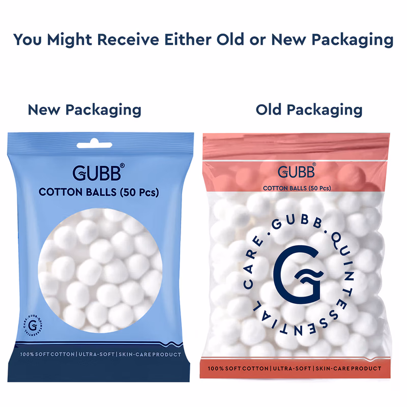 Gubb - Cotton Balls - Hypoallergenic 100% White  For Face Cleansing & Makeup Removal