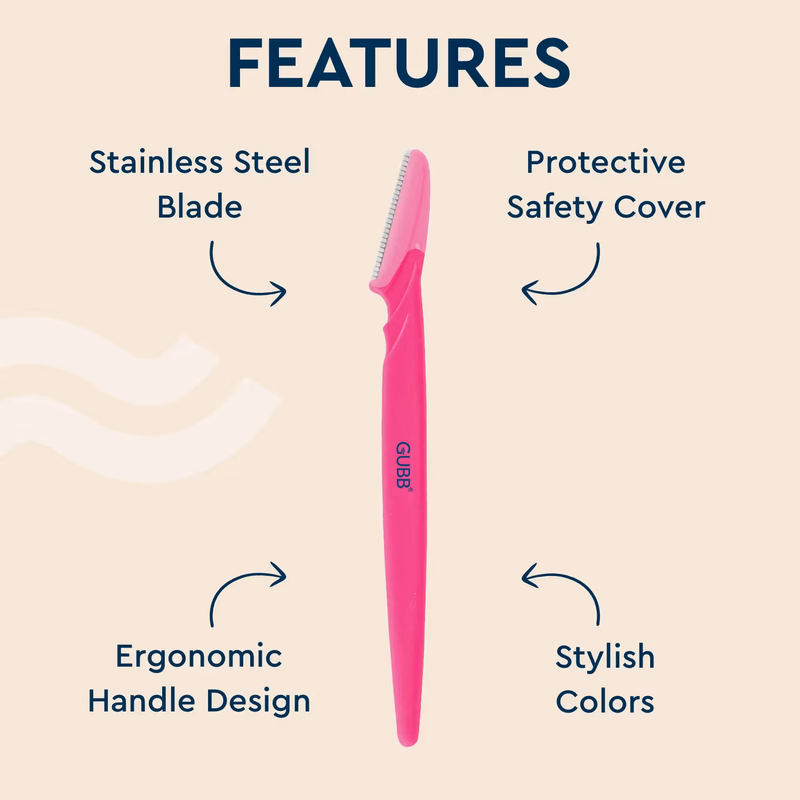 Gubb - Face & Eyebrow Razor - Can Be Used On Upper Lips, Chin, Peach Fuzz,