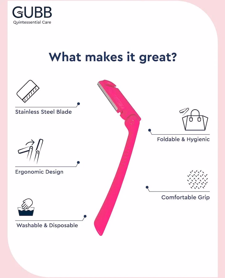 Gubb - Foldable Eyebrow - Facial Hair Remover Razor