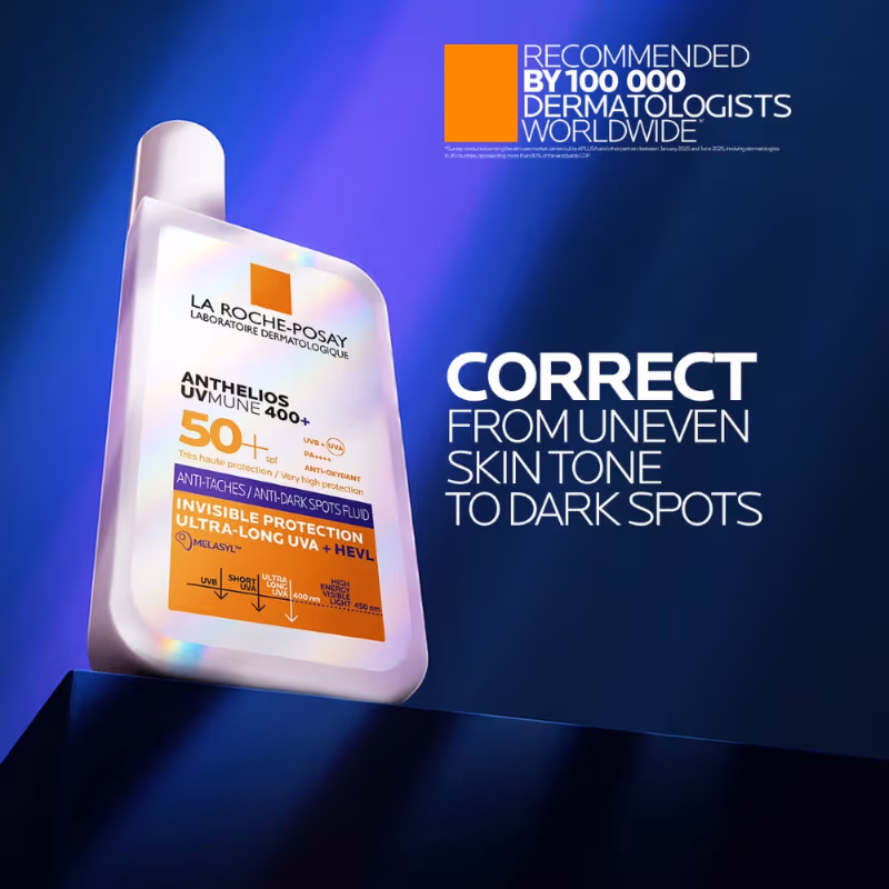 La Roche-Posay - Anthelios UVMUNE400 - Anti-Dark Spot Fluid SPF50+ Sunscreen with Melasyl for pigmented skin