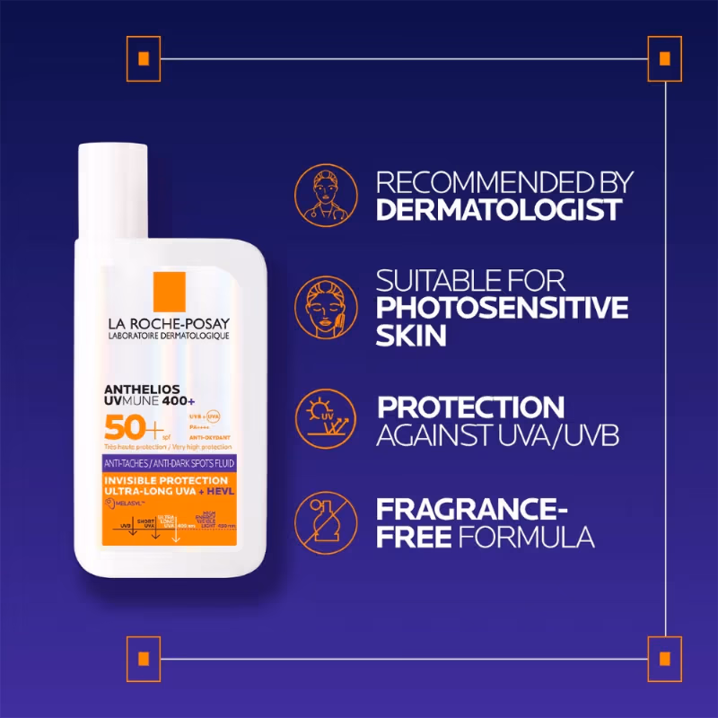 La Roche-Posay - Anthelios UVMUNE400 - Anti-Dark Spot Fluid SPF50+ Sunscreen with Melasyl for pigmented skin