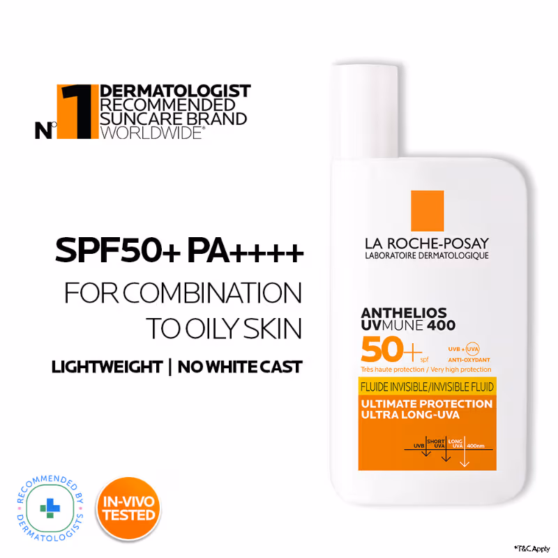 La Roche-Posay - Anthelios UVMUNE400 - Invisible Fluid SPF50+ Ultra-light Sunscreen for Sensitive Skin