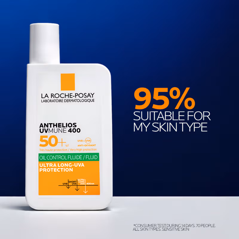La Roche-Posay - Anthelios UVMUNE400 - Oil Control SPF50+, Mattifying Sunscreen for Oily Skin.