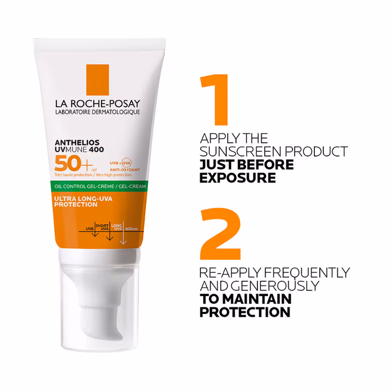 La Roche-Posay - Anthelios UVMUNE400 - Oil Control Gel Cream SPF50+, Sunscreen For Oily, Acne-Prone Skin