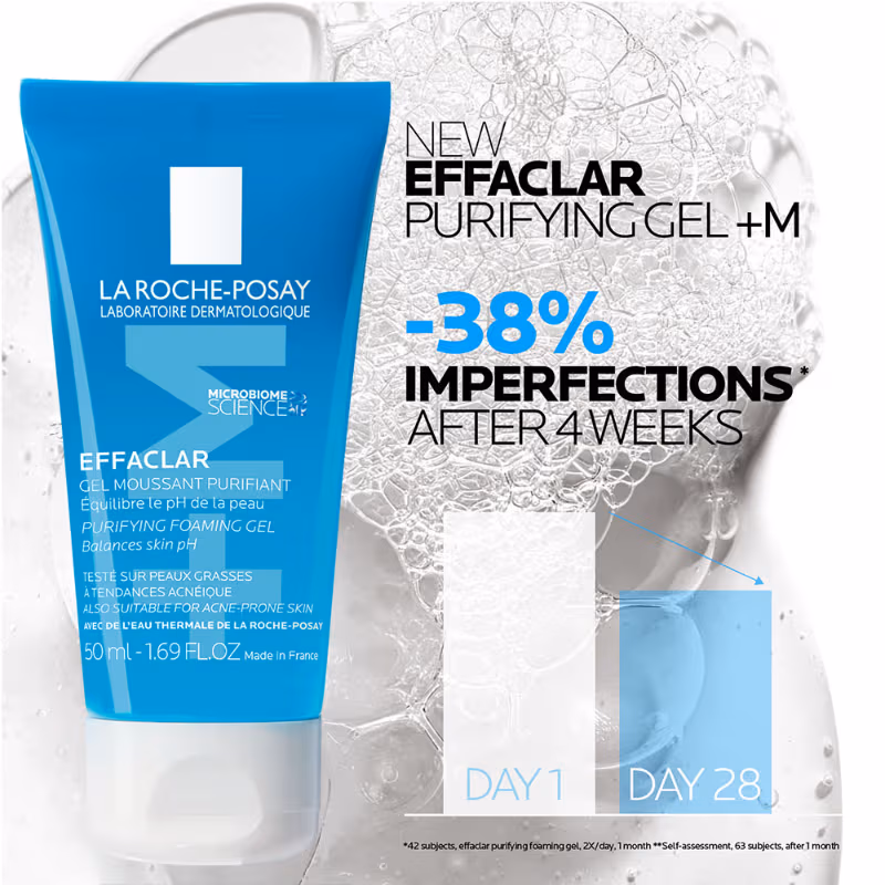 La Roche-Posay - Effaclar Purifying Anti-Acne - Gel Face wash, - Gentle Cleanser for Oily, Acne Prone skin